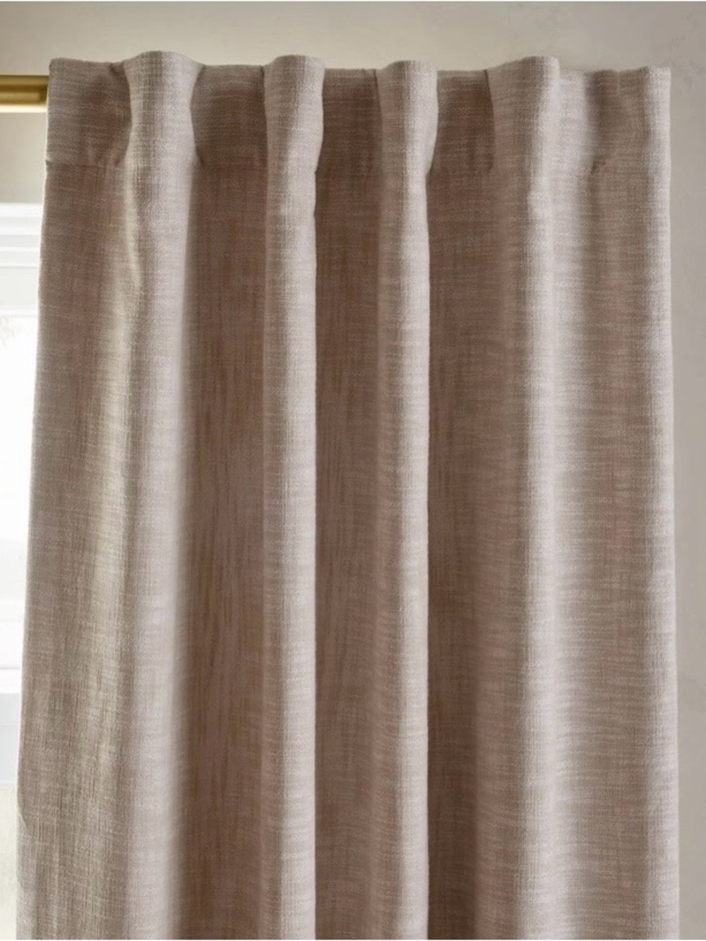 Quince Room Darkening Textured Cotton Curtain Panel - Oatmeal- 48x84